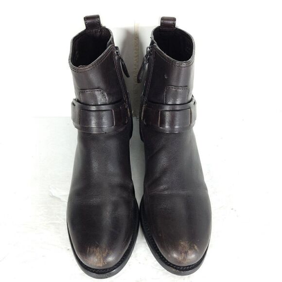 Tory Burch Women's Derby US 6M Brown Leather Flat Ankl Chelsea Bootie Boots - Picture 3 of 15